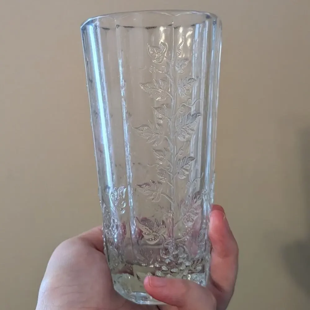 Vintage Westmoreland Paneled Grape Clear Flat Iced Tea Glass